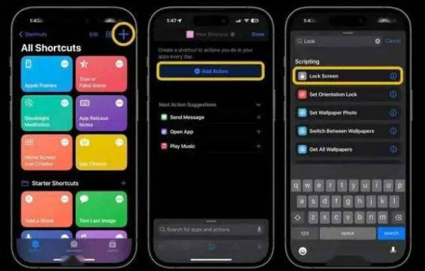 七台河苹果14锁屏维修店分享iPhone14升级iOS16.4后如何创建锁屏快捷方式 