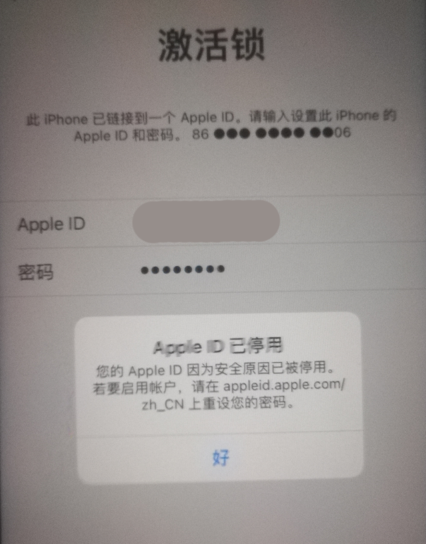 七台河苹果手机维修分享iPhone 12 出现提示“Apple ID 已停用”怎么办 